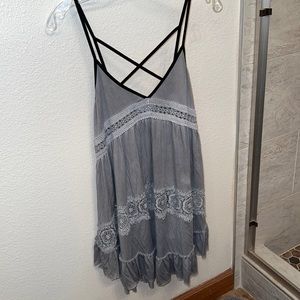 Strappy floral babydoll swing dress